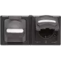 Heinrich Kopp BlueElectric Aufputz-Doppelsteckdose IP44 Anthrazit Glänzend Horizontal mit Klappdeckel