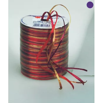C.E. Pattberg Geschenkband Raffia Glänzend Rot/Gold 3,0 mm x 50,0 m