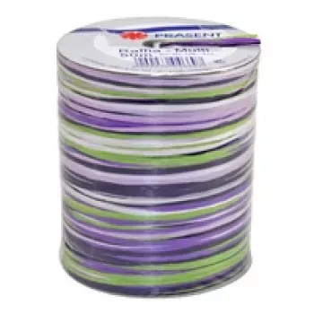 C.E. PATTBERG Raffia-Geschenkband Matt Lila/Grün/Weiß 3,0 mm x 50,0 m