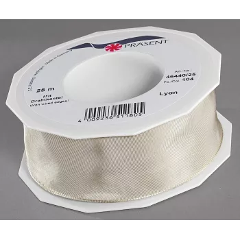 C.E. Pattberg Geschenkband LYON Glossy Creme 40,0 mm x 25,0 m