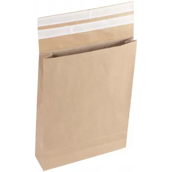 Vereinigte Papierwarenfabriken Classic Faltenversandtasche mit doppeltem Haftklebeverschluss ca. DIN B3 ohne Fenster braun mit 10,0 cm Falte