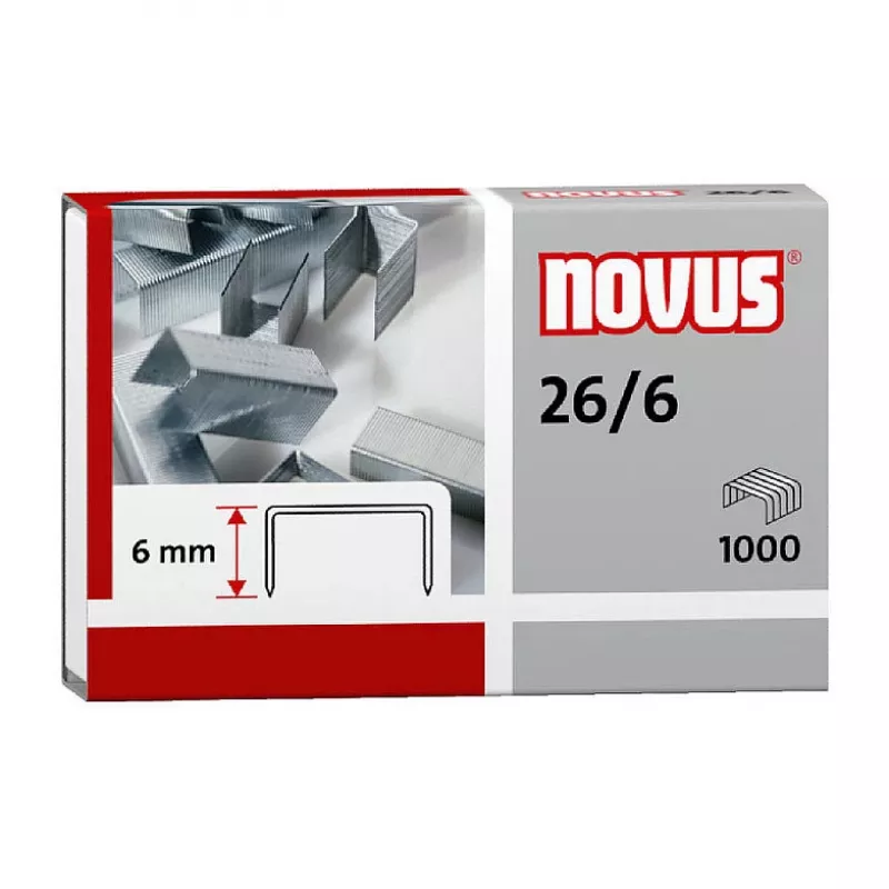 Novus Dahle Novus 26/6 Heftklammer-Pack - 6 mm - 1000 Heftklammern - verzinkter Stahl - Silber