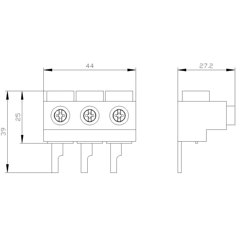 SIEMENS SIRIUS 3RV1915-5A Einspeiseklemme, 3-polig, Schraubanschluss, 690 V, IP20