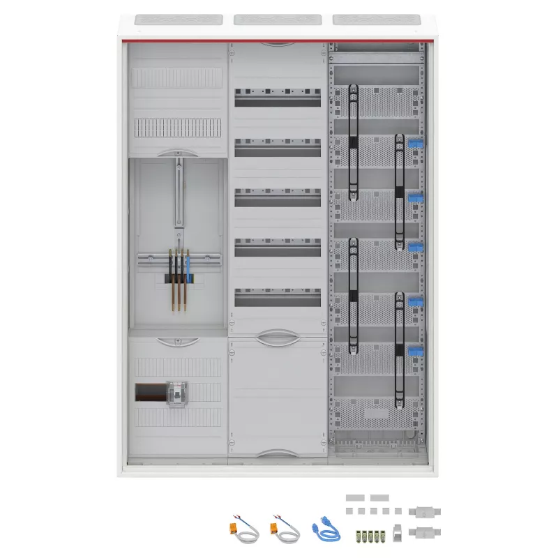 Striebel & John DA37CD Komplettverteiler, Aufputz, IP44, 1 Zählerplatz, 7 Verteilungsfelder, Weiß