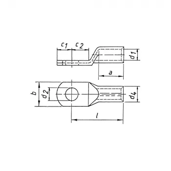 Klauke 105R8 Rohrkabelschuh, verzinntes Kupfer, 35 mm², M8-Bolzenloch, grau