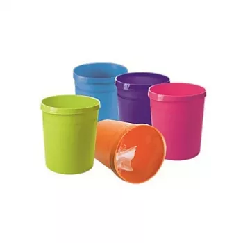 HAN GRIP 18L Runder Abfalleimer, Polypropylen, Lila, 312mm x 312mm
