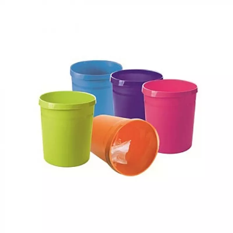 HAN GRIP 18L Runder Abfalleimer, Polypropylen, Lila, 312mm x 312mm