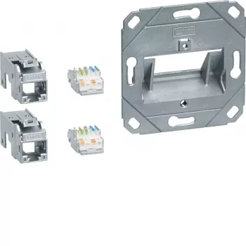 Hager GMKSRJ45C6A2 Anschlussmodul 2x RJ45 Cat.6a für UAE Zentralplatte 2-fach halogenfrei