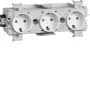 HAGER GS30019016 3-fach Steckdose, Polarweiß, Steckklemmen