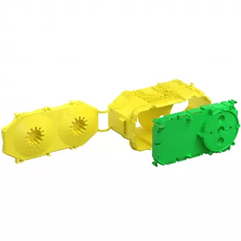 Kaiser Betonbau B1 Electronic 2-teilige Beton-Unterputzdose, Geräteöffnungsdurchmesser 60 mm, 8 Kabeleinführungen M20/M25, IP30