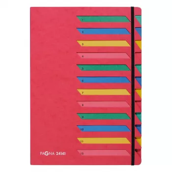 Pagna 24141-01 Organisator Mappe A4, 12 Fächer, Rot