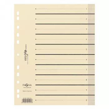 PAGNA Trennblätter A4 Karton Beige 100 Stück ungelocht 180 g/m² 44063-09