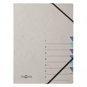 PAGNA Dokumentenmappe A4 Blau/Grau Karton 3 Innentaschen Steckverschluss 240x320x4 mm 44307-02