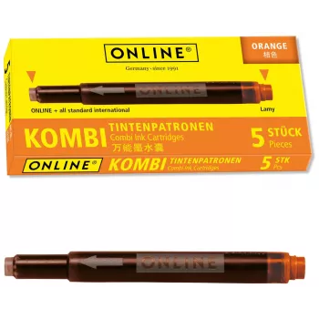 ONLINE 17174/12 Tintenpatronen für Füllfederhalter Orange 5er-Pack