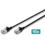 DIGITUS CAT 6A F-FTP Slim Patchkabel, Kupfer, LSZH, 1,5 m, Schwarz, 10 Stück