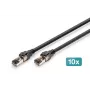 DIGITUS CAT 8.1 S/FTP Patchkabel, Cu, LSZH, 5 m, Schwarz, 10 Stück