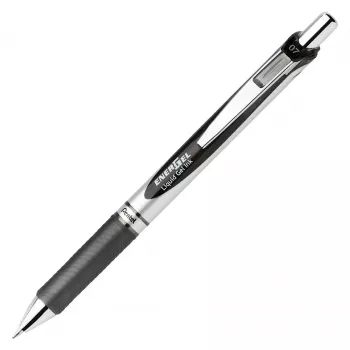 Pentel EnerGel Retractable Gel Pen - Schwarz - Blau - Grün - Rot - Mehrfarbig - Silber - Kunststoff - Gummi - Breit - Rund
