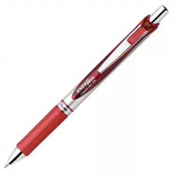 Pentel EnerGel Retractable Gel Pen - Schwarz - Blau - Grün - Rot - Mehrfarbig - Silber - Kunststoff - Gummi - Breit - Rund