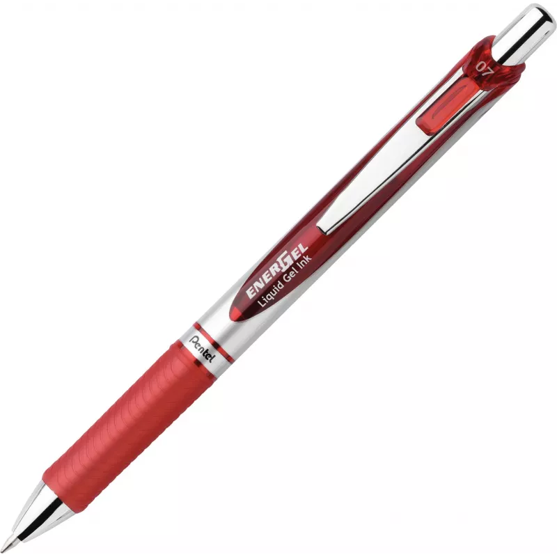 Pentel EnerGel BL77-4COL Liquid Gel Rollerball Pen Set - 4 Stifte (Orange, Pink, Hellblau, Violett) 0,7 mm