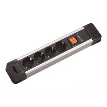 Bachmann CONNECT US Steckdosenleiste - 4 Steckdosen, 1,8 m Kabel, Schwarz