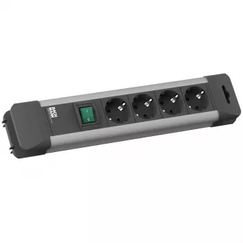 Bachmann CONNECT US Steckdosenleiste - 4 Steckdosen, 1,8 m Kabel, Schwarz