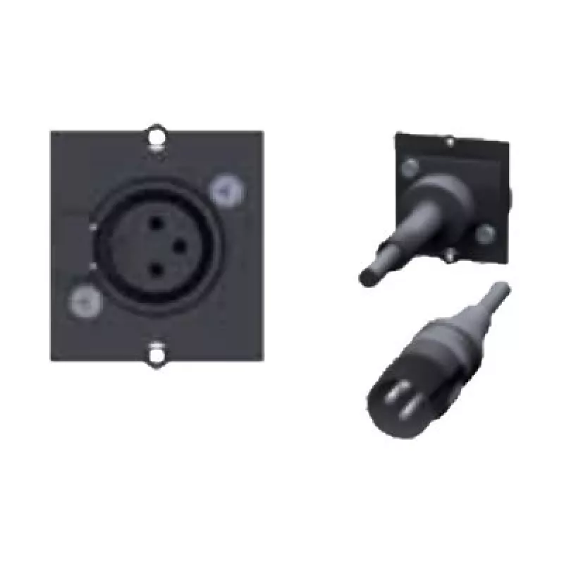 Bachmann Modular Faceplate Snap-In 3-Pin XLR Female Black