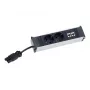 Bachmann CONI 4x UK Outlet 45° Angled Power Strip Unit 3.15A Fuse 1x Module Slot Black