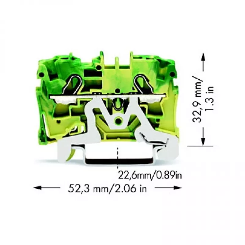 WAGO 2004-1207 2-Leiter-Erdungsklemme, 4 mm²