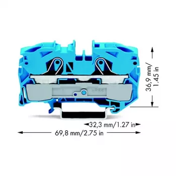 WAGO 2016-1204 2-Leiter-Durchgangsklemme, 16 mm², 800 V