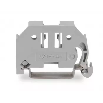 WAGO 249-116 Schraubenloser Endanschlag, 6 mm, für 35 x 15 DIN-Schiene, Grau