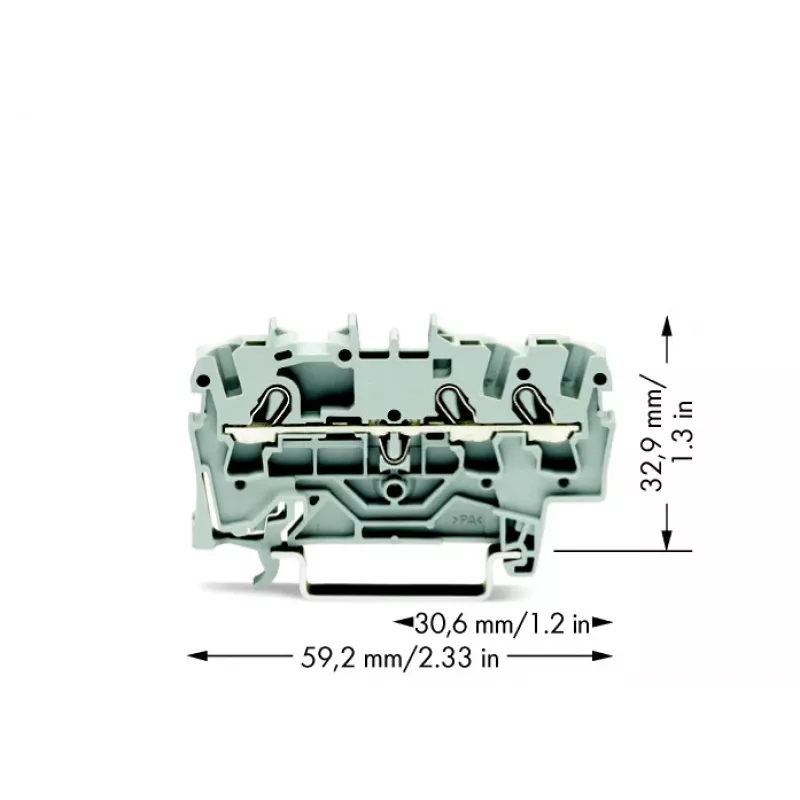 WAGO 2002-1301 3-Leiter-Durchgangsklemme, 2,5 mm²