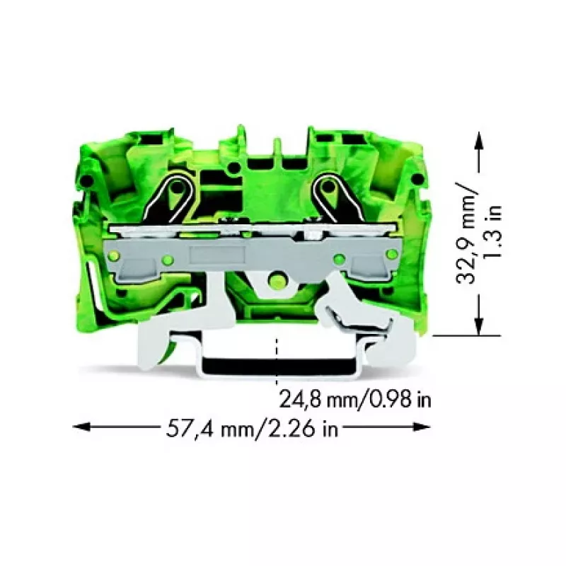 WAGO 2006-1207 2-Leiter-Erdungsklemme, 6 mm²