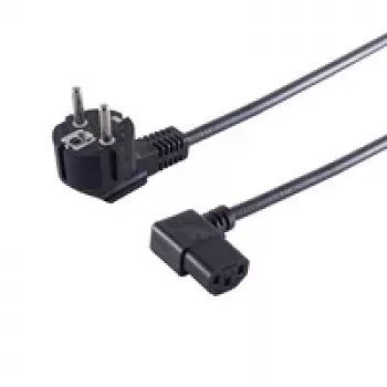 S CONN Maximum Connectivity Netzstromkabel 90° abgewinkelt CEE 7/7 auf C13 1,8m Schwarz