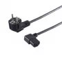 S CONN Maximum Connectivity Netzstromkabel 90° abgewinkelt CEE 7/7 auf C13 1,8m Schwarz