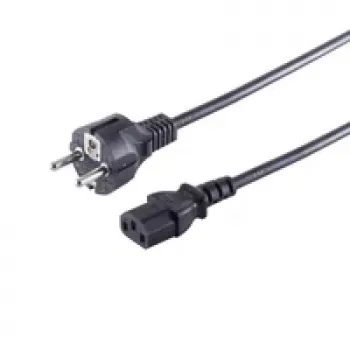 S CONN Maximum Connectivity Netzstromkabel Schuko gerade CEE 7/7 auf C13 Schwarz VDE 1,8 m