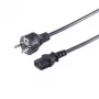 S CONN Maximum Connectivity Netzstromkabel Schuko gerade CEE 7/7 auf C13 Schwarz VDE 1,8 m