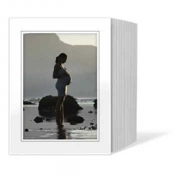 DAIBER Passepartout 13x18 cm White/Grey Line, 125 Stück