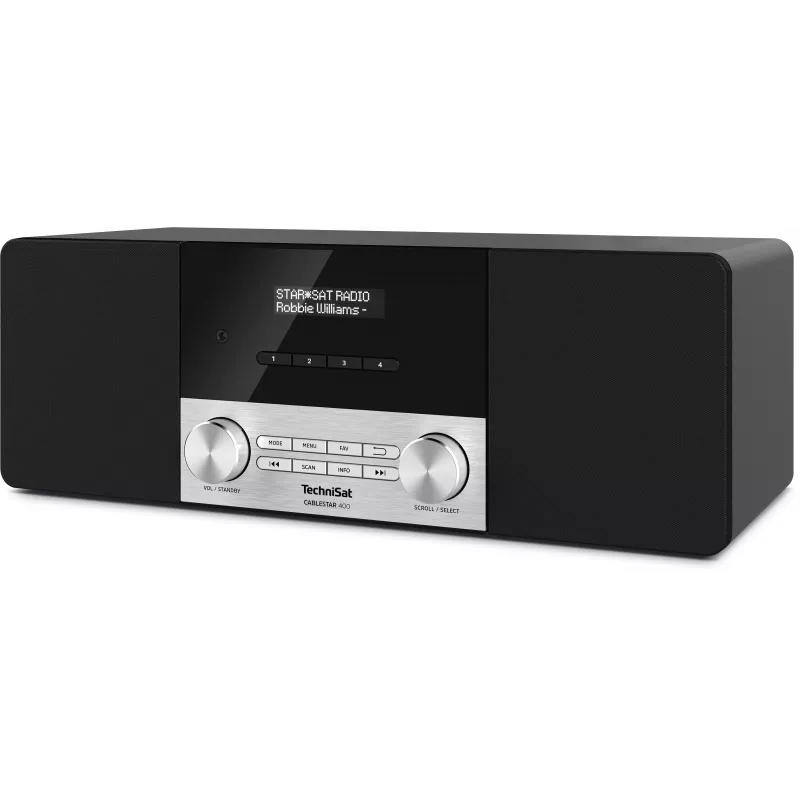 TechniSat CABLESTAR 400 DAB+ Radio mit Bluetooth, 2 x 10 W, Schwarz