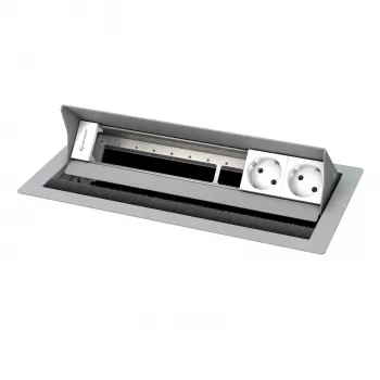 Kindermann CablePort standard² 6-fach Desktop-Anschlussfeld-Gehäuse Silber