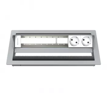 Kindermann CablePort standard² 6-fach Desktop-Anschlussfeld-Gehäuse Silber
