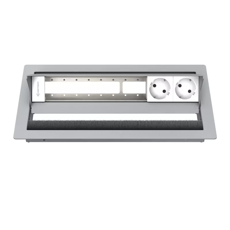 Kindermann CablePort standard² 6-fach Desktop-Anschlussfeld-Gehäuse Silber