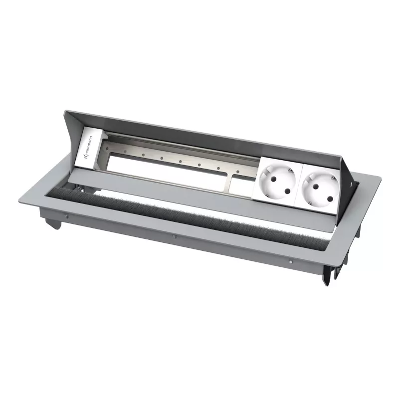 Kindermann CablePort standard² 6-fach Desktop-Anschlussfeld-Gehäuse Silber