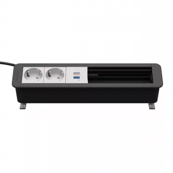Kindermann CP Office Desk 6-Fold 2x Schuko 1x USB A/C Schreibtisch-Anschluss-Hub