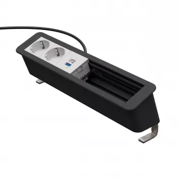 Kindermann CP Office Desk 6-Fold 2x Schuko 1x USB A/C Schreibtisch-Anschluss-Hub
