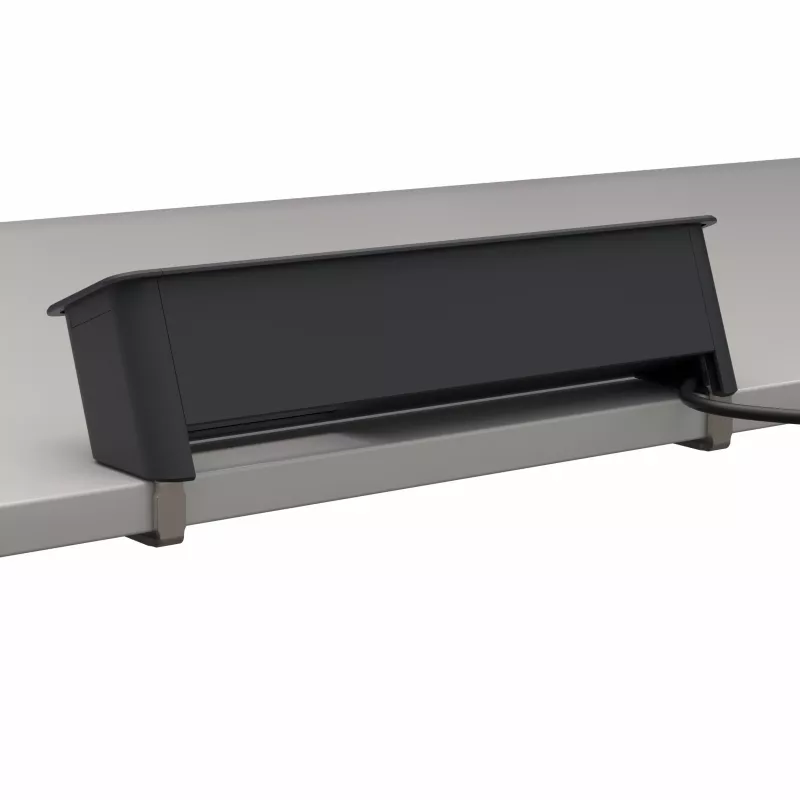 Kindermann CP Office Desk 6-f 3xStr 1xUSB A/C Desk Connectivity Panel Silver/Black