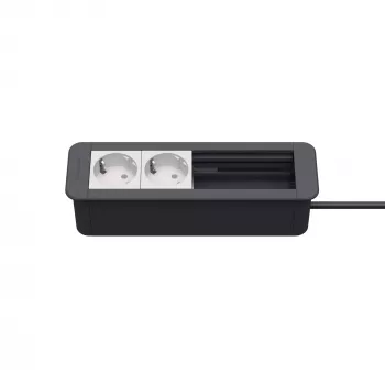 Kindermann CablePort Office Rahmen 4-fach 2x Steckdose KIN 7551000202