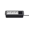Kindermann CP Office Frame 4-Fach 3 x Power Socket Desktop Connectivity Hub Silber