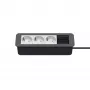 Kindermann CP Office Frame 4-Fach 3 x Power Socket Desktop Connectivity Hub Silber
