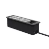 Kindermann CP Office Frame 4-Fach 3 x Power Socket Desktop Connectivity Hub Silber