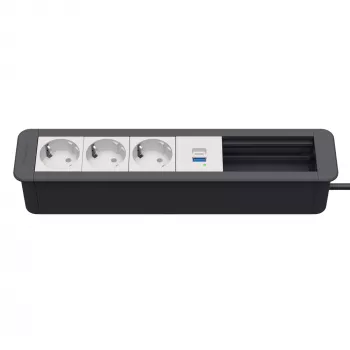 Kindermann CP Office Frame 6-fach 3x Schuko 1x USB-A Ladeanschluss